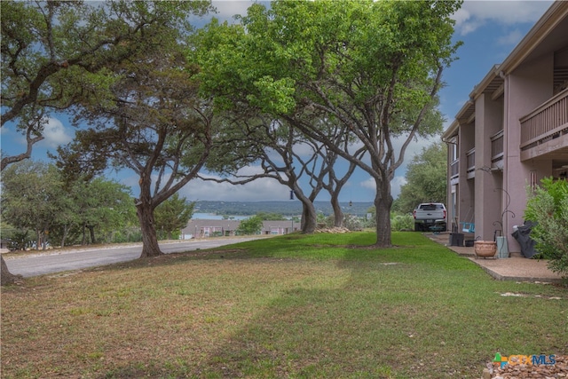 view of yard featuring a balcony