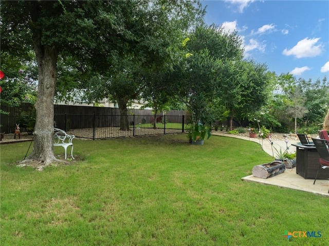 view of yard featuring a patio area