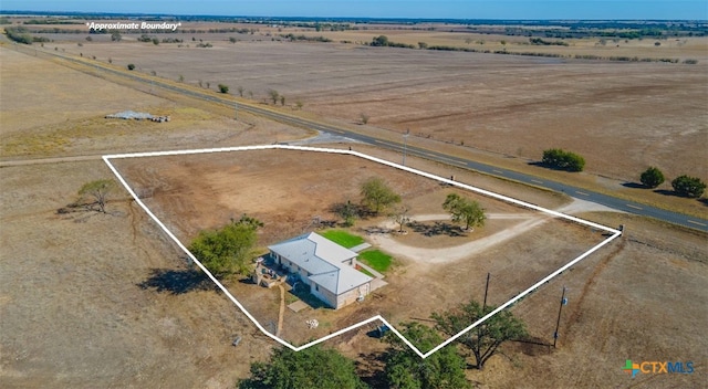 drone / aerial view with a rural view