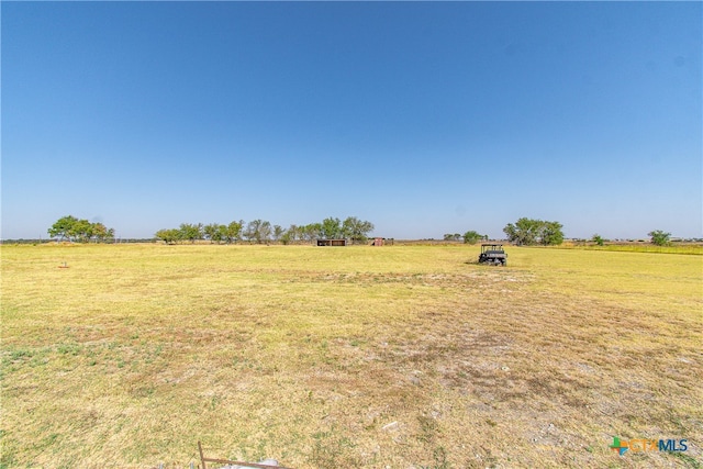 view of yard with a rural view