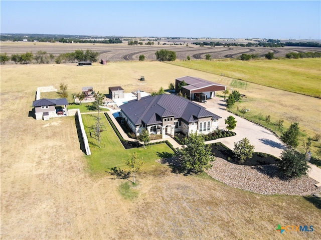 bird's eye view with a rural view