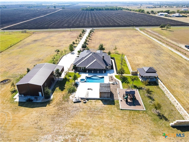 drone / aerial view with a rural view