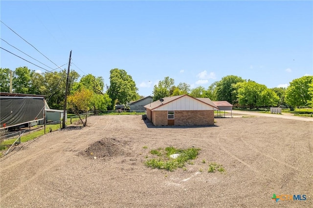 view of yard with fence