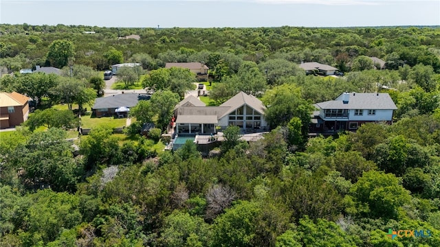 bird's eye view of a heavily wooded area