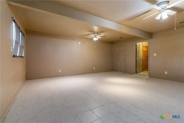 empty room featuring ceiling fan