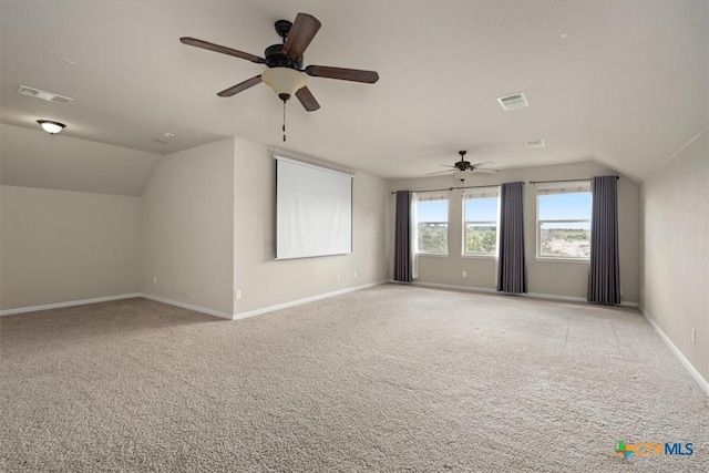 2303 Erica Kaitlin Ln, Cedar Park, TX 78613 - bonus room featuring vaulted ceiling, ceiling fan, carpet, and baseboards