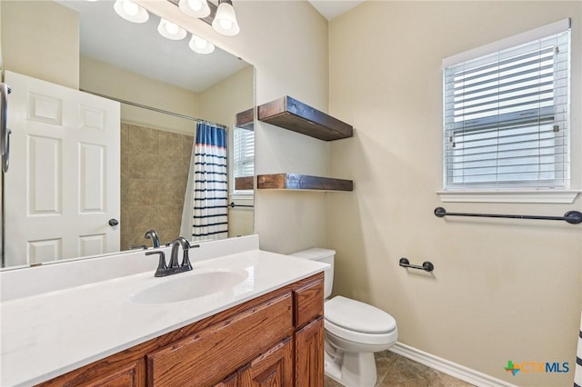 308 Cypress Springs Dr, Belton, TX 76513 - full bathroom featuring vanity, tile patterned floors, and a shower with shower curtain