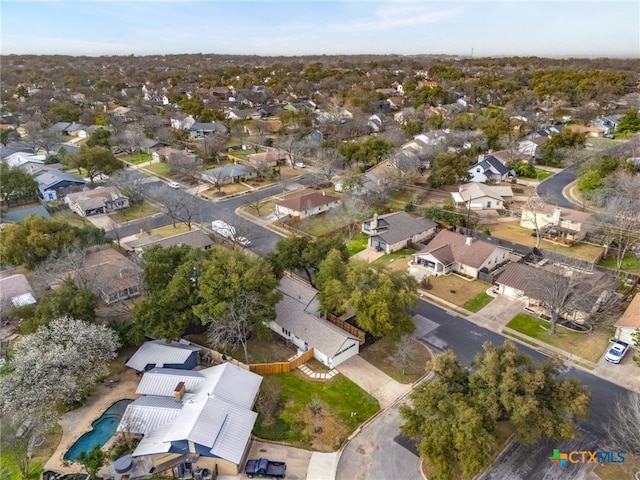 aerial view featuring a residential view