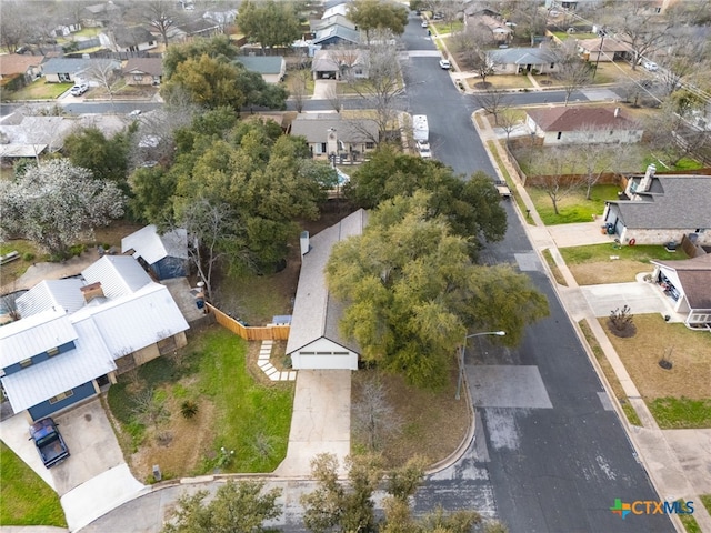 bird's eye view with a residential view