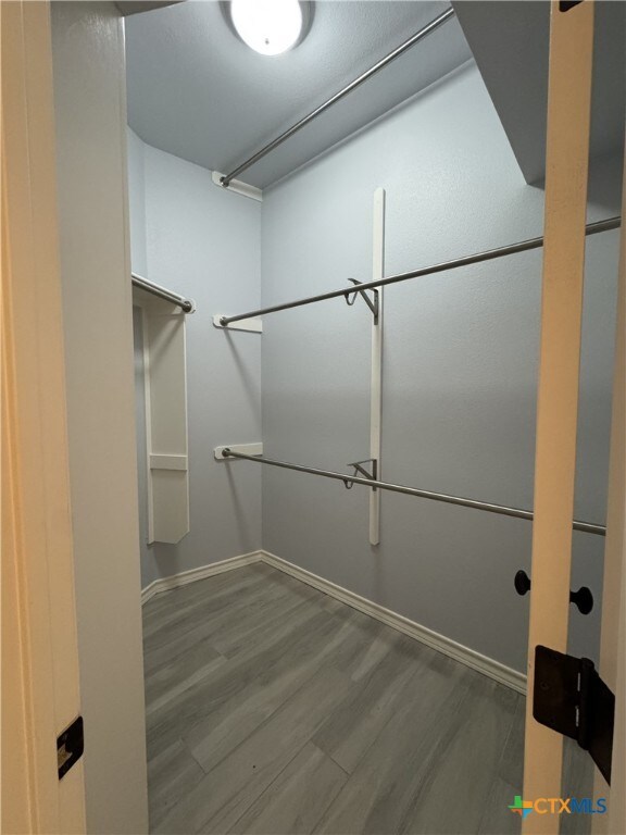 spacious closet featuring wood finished floors