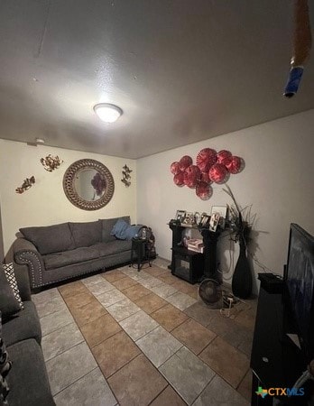 view of tiled living room