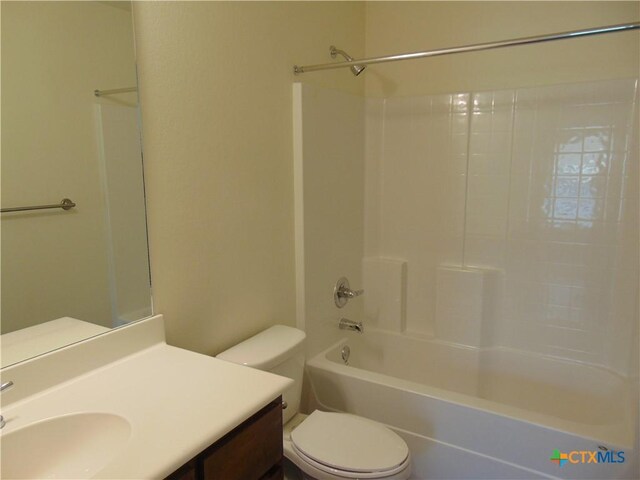 3204 Salt Fork Dr, Killeen, TX 76549 - full bathroom with toilet, vanity, and tub / shower combination