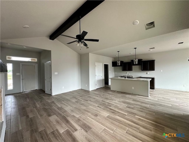 2571 Cedar Glen Dr, Belton, TX 76513 - unfurnished living room with light wood-type flooring and a ceiling fan