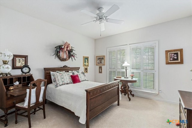 13650 Blackberry Rd, Salado, TX 76571 - bedroom featuring light colored carpet and ceiling fan