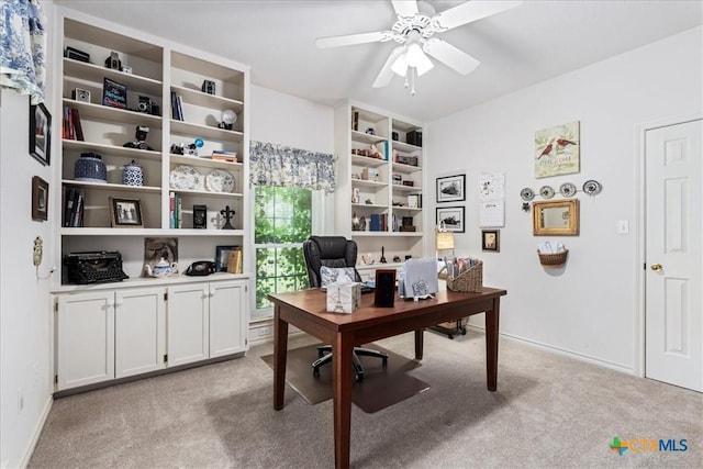 13650 Blackberry Rd, Salado, TX 76571 - office featuring light carpet and ceiling fan