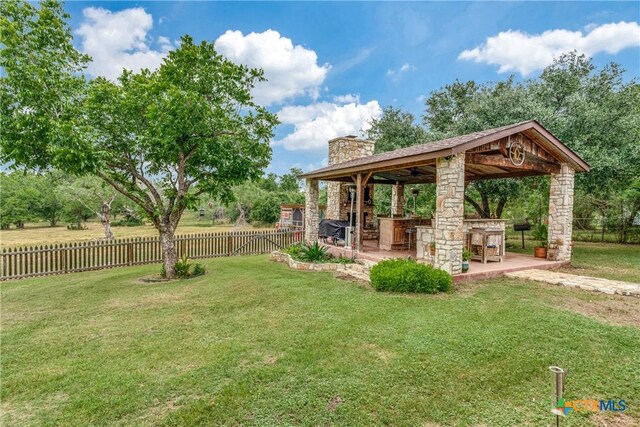 10767 Rosemar Ln, Adkins, TX 78101 - view of yard with a gazebo and a patio
