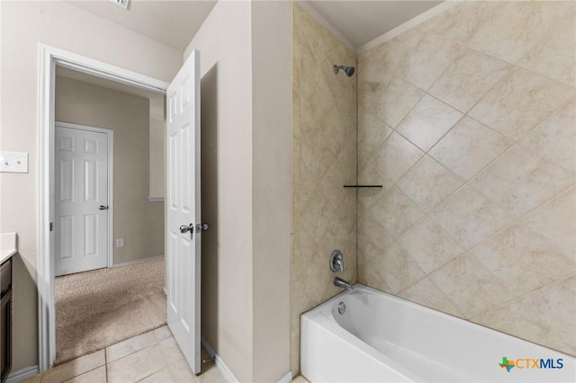 3303 Lorne Dr, Killeen, TX 76542 - bathroom featuring vanity,  shower combination, baseboards, and tile patterned floors