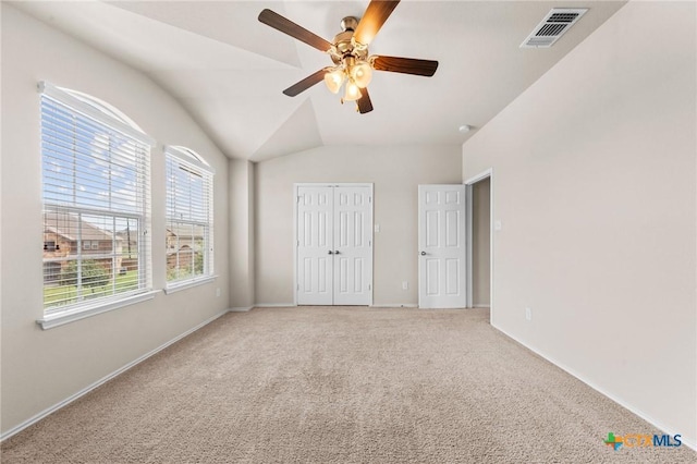 3303 Lorne Dr, Killeen, TX 76542 - unfurnished bedroom with carpet flooring, vaulted ceiling, baseboards, a ceiling fan, and a closet