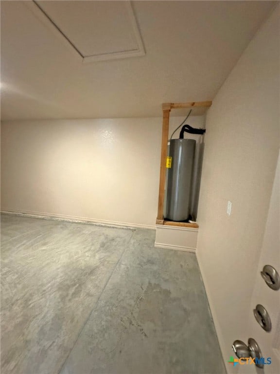 basement with water heater