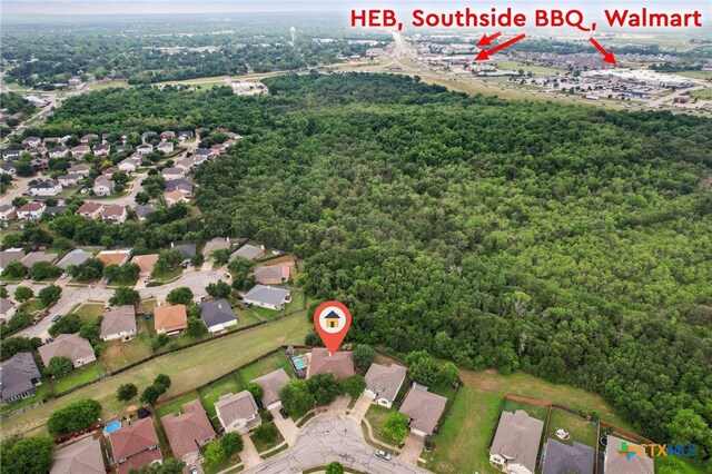 211 Gettysburg Loop, Elgin, TX 78621 - bird's eye view featuring a forest view and a residential view
