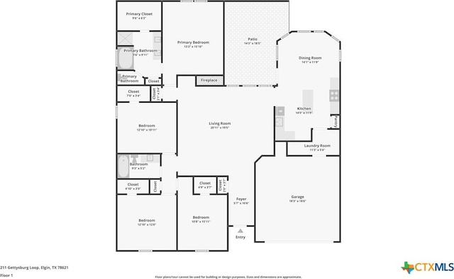 211 Gettysburg Loop, Elgin, TX 78621 - view of layout