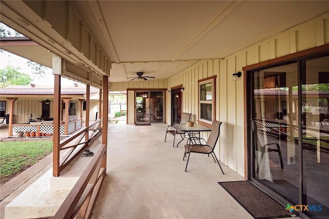 view of patio / terrace with a ceiling fan