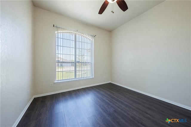 3907 Llano Estacado Ct, Killeen, TX 76549 - spare room with dark wood finished floors and a ceiling fan
