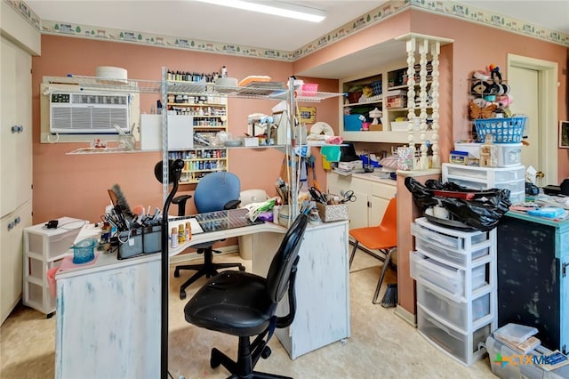 home office featuring a wall mounted AC