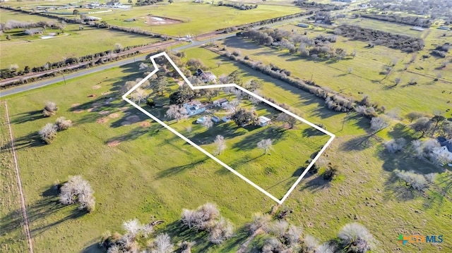 aerial view with a rural view