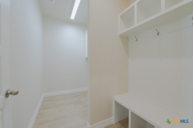 mudroom featuring light hardwood / wood-style floors