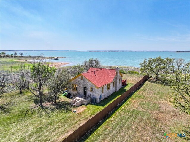 601 Lakewood Dr, Burnet, TX 78611 - birds eye view of property featuring a water view