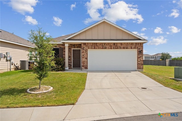 5806 Gulf Mdw, Converse, TX 78109 - view of front of home featuring brick siding, concrete driveway, a garage, and board and batten siding