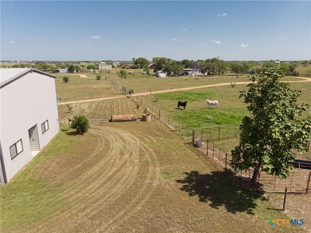 bird's eye view featuring a rural view