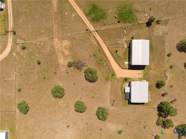 aerial view with a rural view