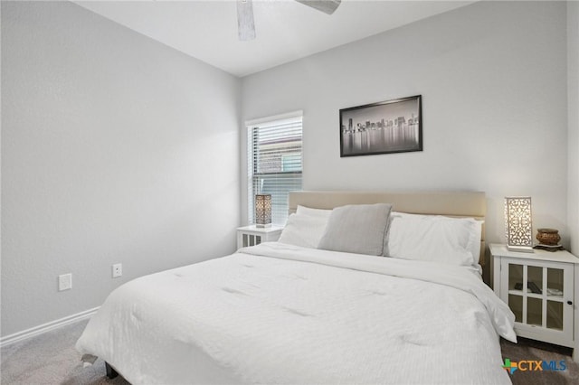 5106 La Piedra Ln, Killeen, TX 76549 - bedroom featuring dark carpet and a ceiling fan