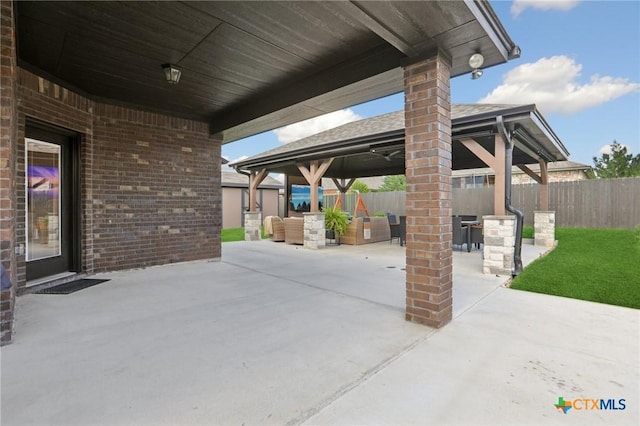 5106 La Piedra Ln, Killeen, TX 76549 - fenced backyard with a gazebo and a patio area