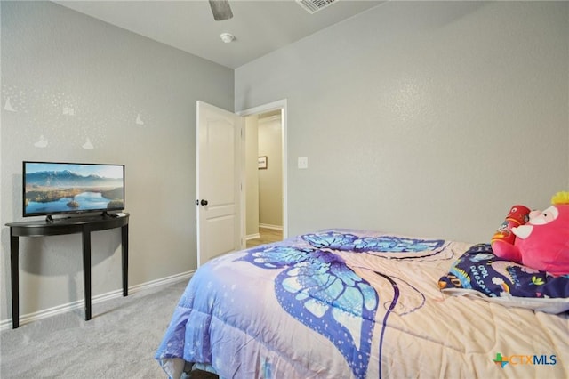 5106 La Piedra Ln, Killeen, TX 76549 - carpeted bedroom featuring baseboards and ceiling fan