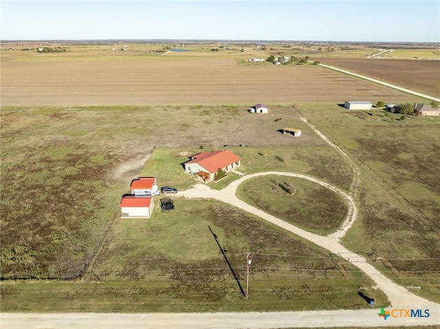 drone / aerial view with a rural view