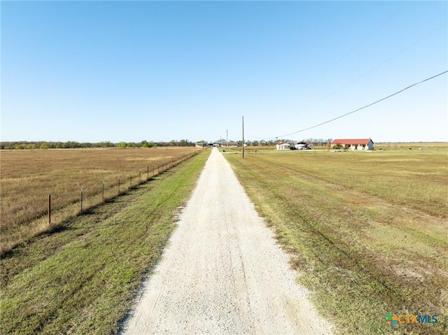 view of street with a rural view