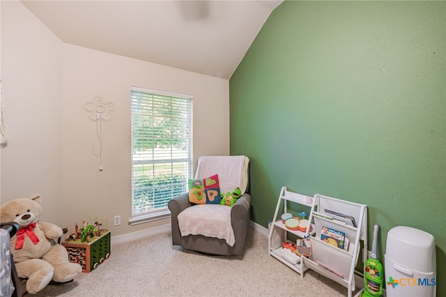 1921 Merlin Dr, Harker Heights, TX 76548 - game room featuring carpet floors, lofted ceiling, and baseboards