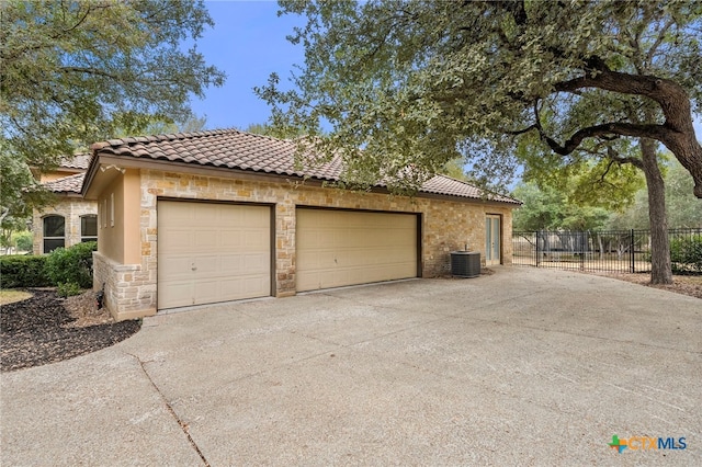 garage with central AC