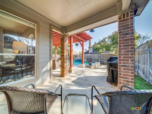 view of patio with a fenced in pool and a fenced backyard