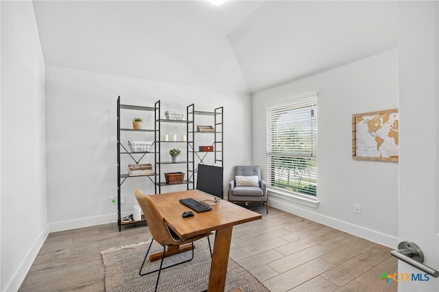 532 Elm Green St, Hutto, TX 78634 - office space featuring lofted ceiling and wood finished floors
