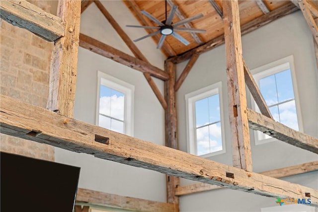 8300 Spicewood Springs Rd, China Spring, TX 76633 - detailed view of beam ceiling and ceiling fan