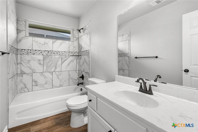 2550 Belle Hubbard Trl, Belton, TX 76513 - full bathroom with vanity,  shower combination, and wood finished floors