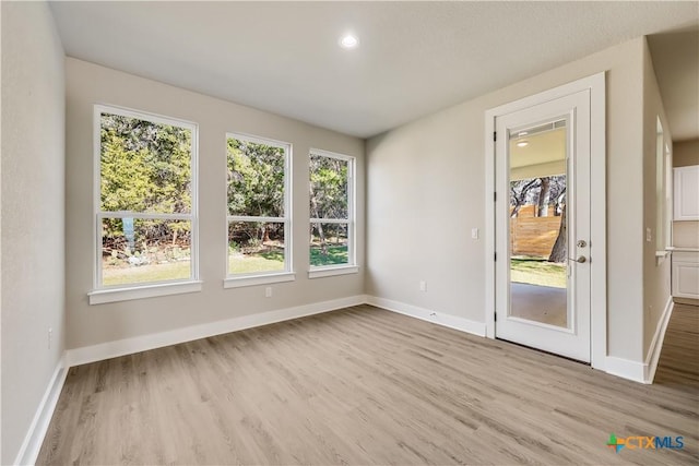 empty room featuring light hardwood / wood-style flooring