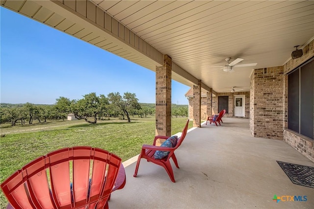 2721 Barton Hill Dr, Bulverde, TX 78163 - view of patio featuring a ceiling fan