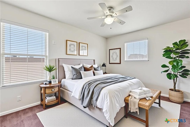 2204 Mikulec Dr, Killeen, TX 76542 - bedroom with baseboards, carpet floors, and ceiling fan