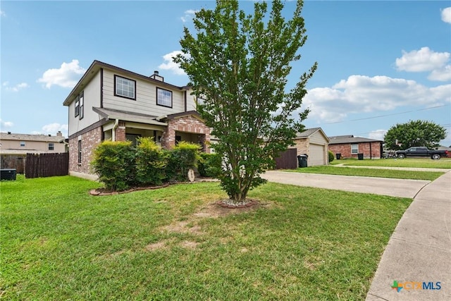 2204 Mikulec Dr, Killeen, TX 76542 - view of front of property featuring brick siding, driveway, central AC unit, and a garage