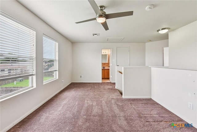 2204 Mikulec Dr, Killeen, TX 76542 - spare room with a ceiling fan, light colored carpet, a smoke detector, and baseboards